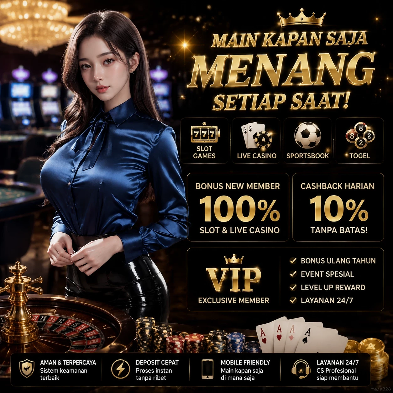 Tampilan antarmuka raja328 di Android